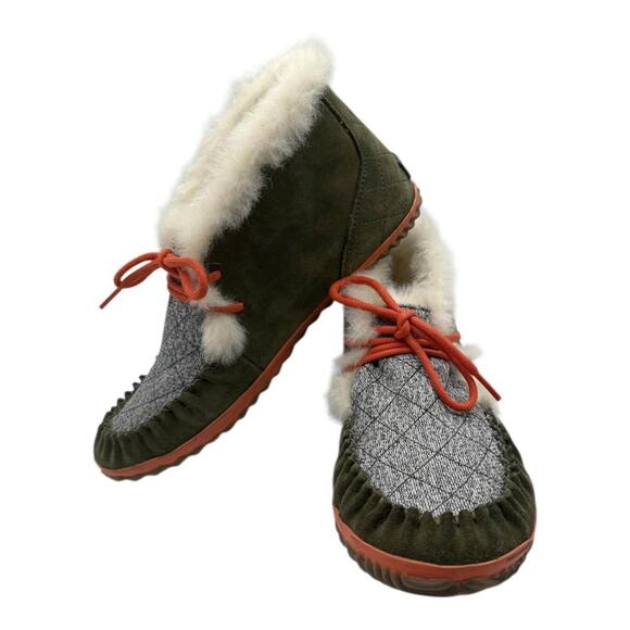 Sorel Out N About Moc Boots Slippers Women's 9.5 Green Gray - Picture 10 of 10